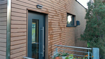 planeo Fassado - WPC Rhombusleiste MASSIV Fassadenverkleidung Braun 4m | 5m | 6m