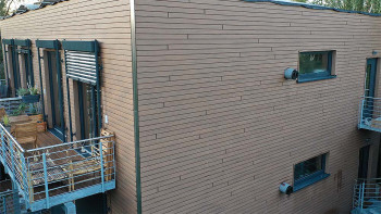 planeo Fassado - WPC Rhombusleiste MASSIV Fassadenverkleidung Braun 4m | 5m | 6m