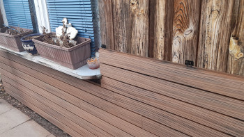 planeo Fassado - WPC Rhombusleiste MASSIV Fassadenverkleidung Braun 4m | 5m | 6m