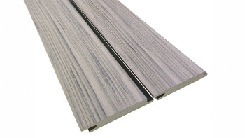 planeo Fassado - WPC Rhombusleiste MASSIV Fassadenverkleidung Steingrau 4m | 5m | 6m