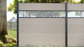 planeo Gardence Simply - PVC-Steckzaun Quadratisch Sheffield Oak