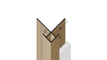 planeo Protect Außeneckprofil - KA 17mm Aufnahme 5000mm Länge schwarz