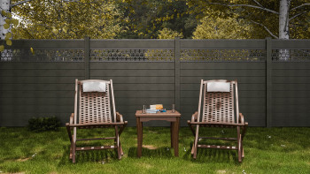 planeo Gardence Strong - BPC-Steckzaun Oriental Anthrazitgrau 180 x 180 cm