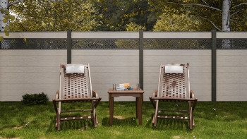 planeo Gardence Strong - BPC-Steckzaun Abstract Bi-Color Sand 180 x 180 cm