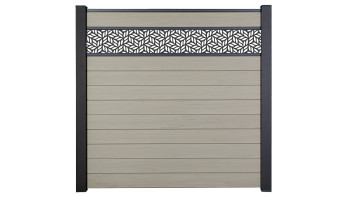 planeo Gardence Strong - BPC-Steckzaun Leafs Bi-Color Sand 180 x 180 cm