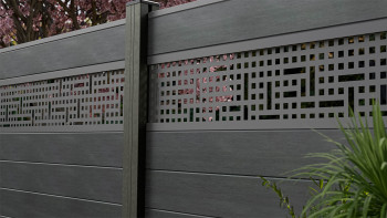 planeo Gardence Strong - BPC-Steckzaun Mesh Steingrau co-ex 180 x 180 cm