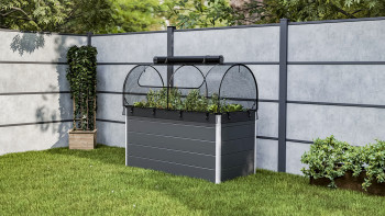 planeo Hochbeetaufsatz Netz - Schwarz 149.9 x 69.4 x 62 cm