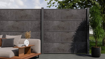 planeo Gardence Resistant - HPL-Steckzaun Anthrazitgrau 180 x 183 cm