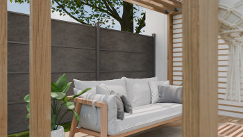 planeo Gardence Resistant - HPL-Steckzaun Anthrazitgrau 180 x 183 cm