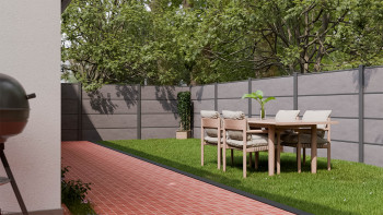 planeo Gardence Resistant - HPL-Steckzaun Anthrazitgrau 180 x 183 cm