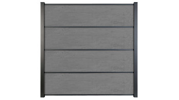 planeo Gardence Resistant - HPL-Steckzaun Betongrau 180 x 183 cm