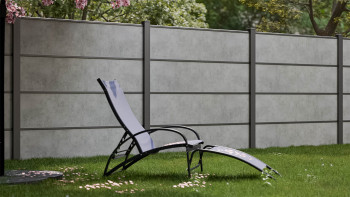planeo Gardence Resistant - HPL-Steckzaun Betongrau 180 x 183 cm