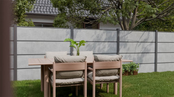 planeo Gardence Resistant - HPL-Steckzaun Betongrau 180 x 183 cm