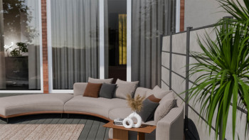 planeo Gardence Resistant - HPL-Steckzaun Betongrau 180 x 183 cm
