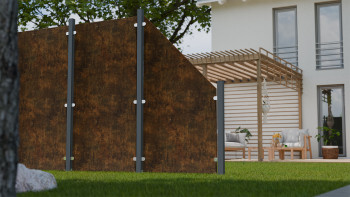 planeo Gardence Resistant - HPL-Sichtschutzzaun Hochkant Rostoptik 90 x 180cm