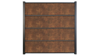 planeo Gardence Resistant - HPL-Steckzaun Rostoptik 180 x 183 cm