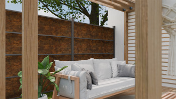 planeo Gardence Resistant - HPL-Steckzaun Rostoptik 180 x 183 cm