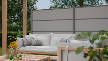 planeo Gardence Resistant - HPL-Steckzaun Uni Grau 180 x 183 cm