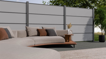 planeo Gardence Resistant - HPL-Steckzaun Uni Grau 180 x 183 cm