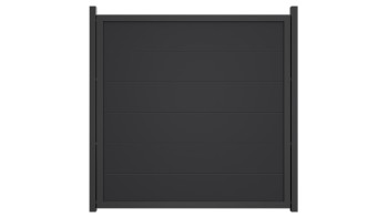 planeo Gardence Simply Guard - PVC-Gartenzaun Anthrazitgrau mit Alu-Rahmen in Anthrazit 180 x 180 cm