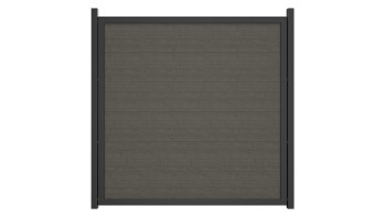 planeo Gardence Simply Guard - PVC-Gartenzaun Grey Ash Cut mit Alu-Rahmen in Anthrazit 180 x 180 cm