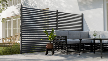 planeo Gardence Metallic Ellipse - Alu-Gartenzaun Quadratisch Anthrazit | DB703