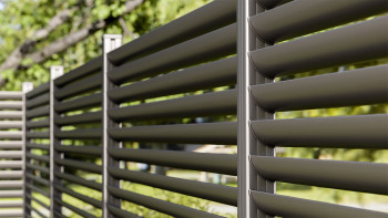 planeo Gardence Metallic Ellipse - Alu-Gartenzaun Quadratisch Anthrazit | DB703