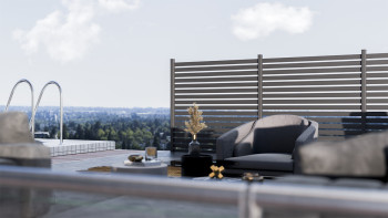 planeo Gardence Metallic Edge - Alu-Gartenzaun Quadratisch Anthrazit | DB703