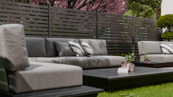 planeo Gardence Metallic Edge - Alu-Gartenzaun Quadratisch Anthrazit | DB703