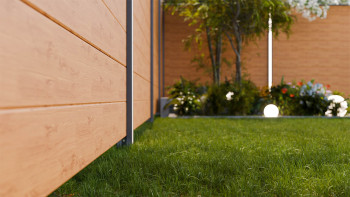 planeo Gardence Simply Small - PVC-Steckzaun Asteiche Natur 180 x 180 cm