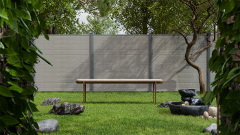 planeo Gardence Simply Small - PVC-Steckzaun Monument Oak 180 x 180 cm