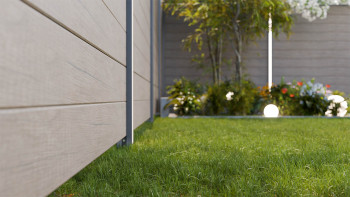 planeo Gardence Simply Small - PVC-Steckzaun Monument Oak 180 x 180 cm