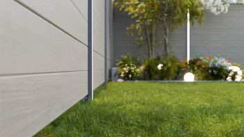 planeo Gardence Simply Small - PVC-Steckzaun Grey Ash Cut 180 x 180 cm