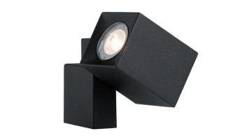 planeo Gartenbeleuchtung 12V - LED-Strahler Quartz Wandleuchte Schwarz Alu - 2W 120 Lumen