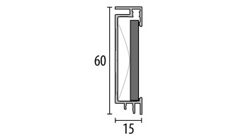 planeo Aluminium-Sockelleiste 059 Silber - 2500 x 15 x 60 mm