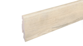 planeo Sockelleiste SolutionX 2in1 - 2400 x 14 x 58 mm Eiche Cremeweiß (SL0074)