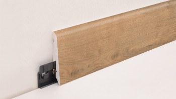 planeo Sockelleiste SolutionX 2in1 - 2400 x 14 x 58 mm Eiche Goldbraun (SL0077)