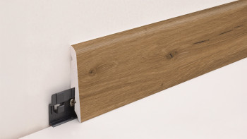 planeo Sockelleiste SolutionX 2in1 - 2400 x 14 x 58 mm Eiche Natur Rustikal (SL0092)