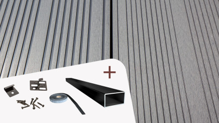 Komplett-Set TitanWood 4m XL Diele Hellgrau 16.8m² inkl. Alu-UK