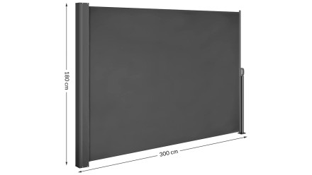 Seitenmarkise Anthrazit 180 x 300 cm ausziehbar
