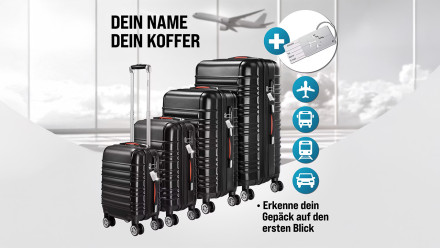 Hartschalenkoffer Set 4tlg. Mit Zubehör Rollen 360° Schwarz 