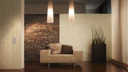 Vinyltapete Beton Concrete & More A.S. Création Unifarben Betonoptik Beige Creme Metallic 514