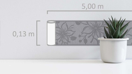 SK Folietapete Only Borders 11 Blumen & Natur Klassisch Grau 667