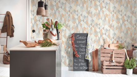 Vinyltapete orange Modern Klassisch Uni Streifen Trendwall 862