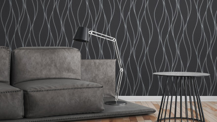 Vinyltapete schwarz Modern Streifen Trendwall 324