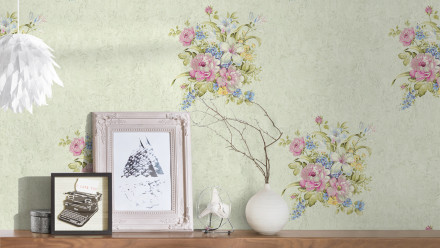 Vinyltapete rosa Retro Klassisch Blumen & Natur Romantico 255