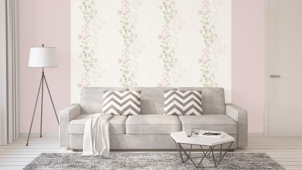 Vinyltapete Blooming A.S. Création Vintage Weiß Grün Rosa 661