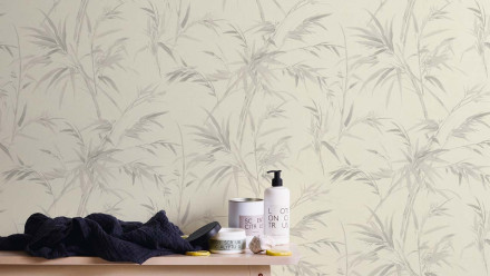 Vinyltapete grau Vintage Blumen & Natur Sumatra 762