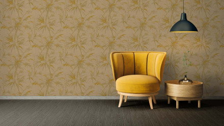 Vinyltapete gelb Vintage Blumen & Natur Sumatra 767