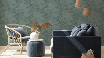 Vinyltapete grün Modern Blumen & Natur New Walls 973